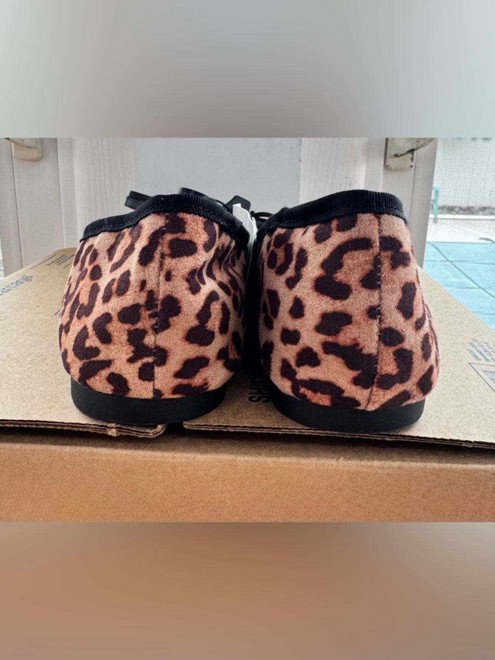 Time and Tru Women's Leopard Print Ballet Flats Size 9.5 NWT Memory Foam Bow - Picture 5 of 6